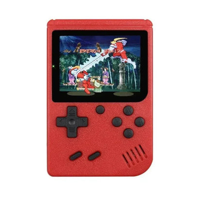 "Draagbare retro console, compact, met meer dan 400 klassieke spellen, ideaal voor nostalgisch gamen en onderweg gebruik."
