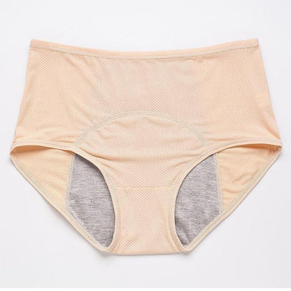 "Droog blijvend damesondergoed, naadloos en ademend, in een 4-pack. Verkrijgbaar in diverse kleuren en maten."