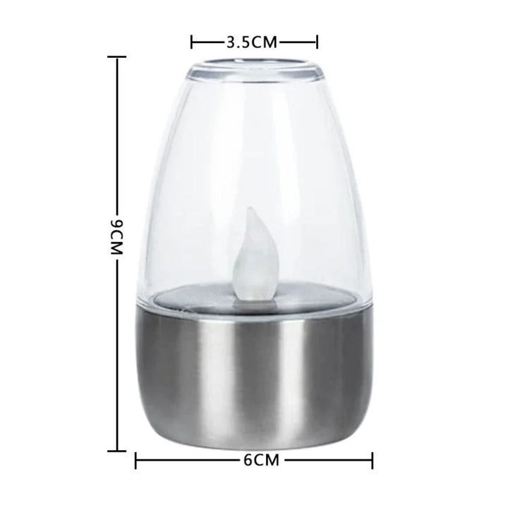 Realistisch zonne-LED kaarslicht met flikkerende vlam voor tuin. Waterdichte decoratie en buitenlamp met zonne-energie.