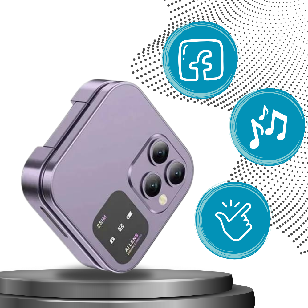 Mobiele klaptelefoon met muziekspeler, biedt entertainment en connectiviteit onderweg.