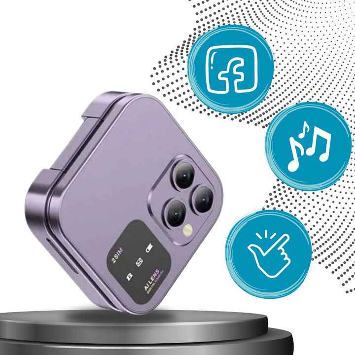 Mobiele klaptelefoon met muziekspeler, biedt entertainment en connectiviteit onderweg.