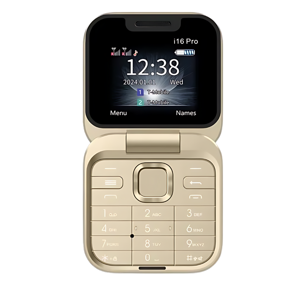Gebruiksvriendelijke klaptelefoon Dual SIM, eenvoudig te bedienen voor alle leeftijden.