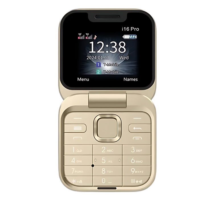 Gebruiksvriendelijke klaptelefoon Dual SIM, eenvoudig te bedienen voor alle leeftijden.