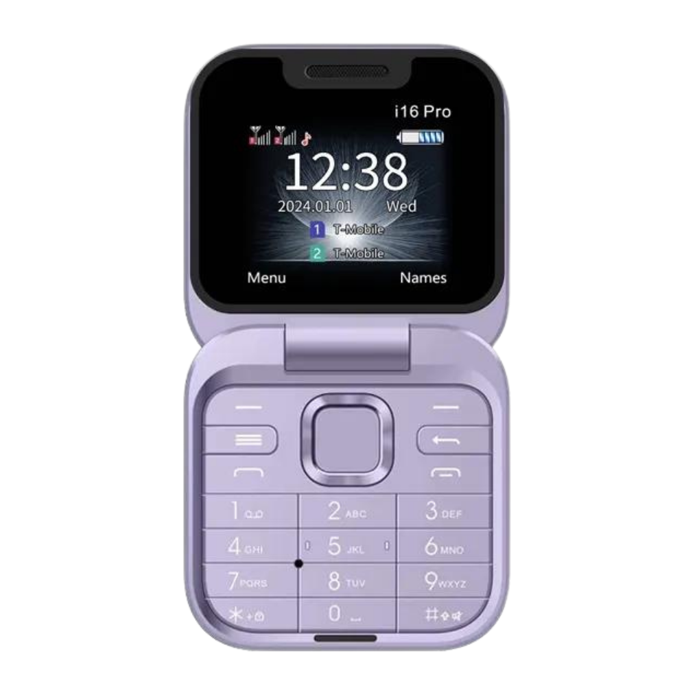 Draadloze compacte klaptelefoon, garandeert eenvoudige communicatie en flexibiliteit.