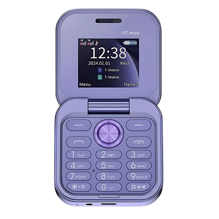 Universele klaptelefoon Dual SIM met alle accessoires, klaar voor gebruik.