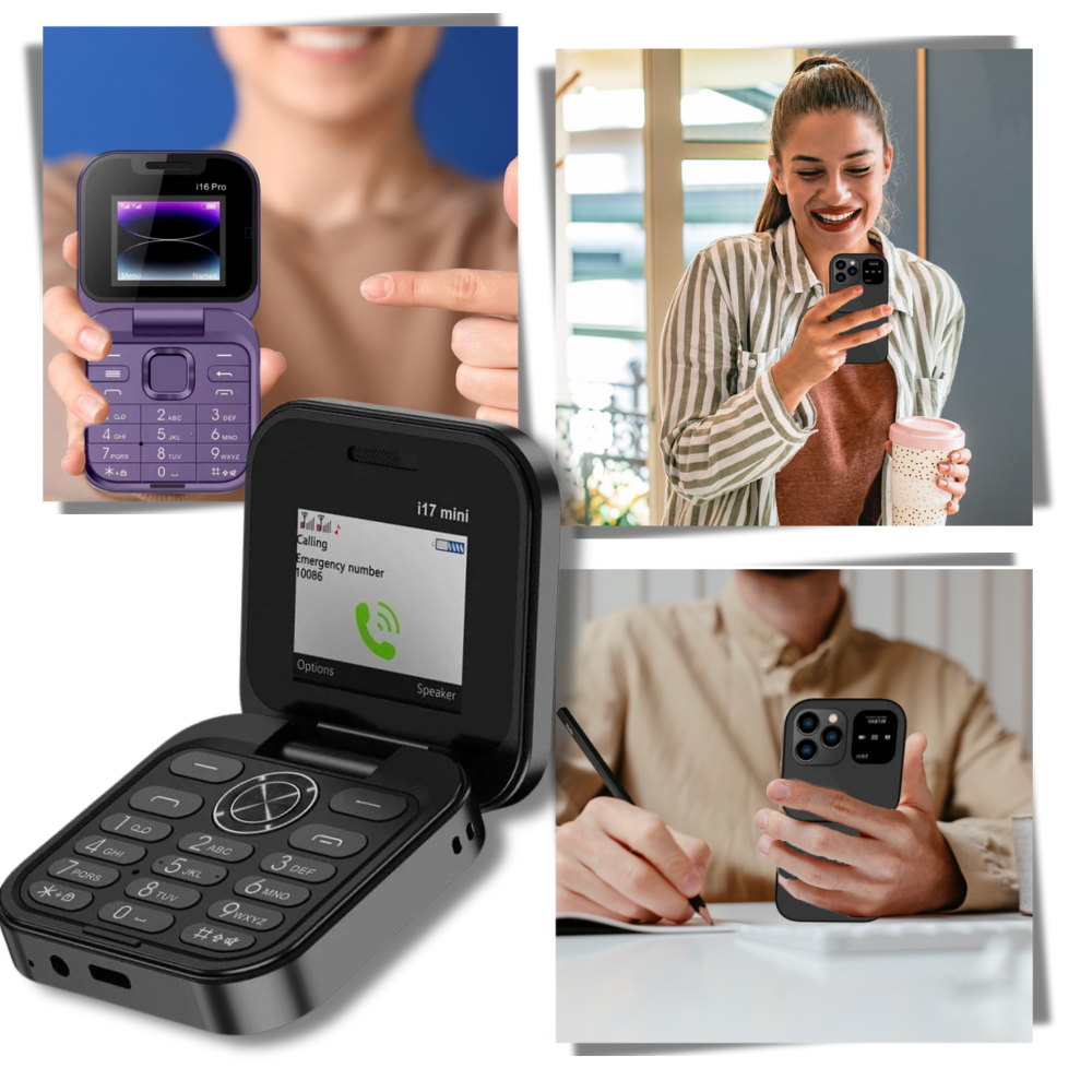 Opengeklapte Dual SIM klaptelefoon met helder scherm en fysiek toetsenbord voor eenvoudig bellen.