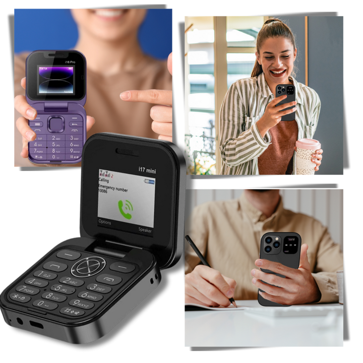 Opengeklapte Dual SIM klaptelefoon met helder scherm en fysiek toetsenbord voor eenvoudig bellen.