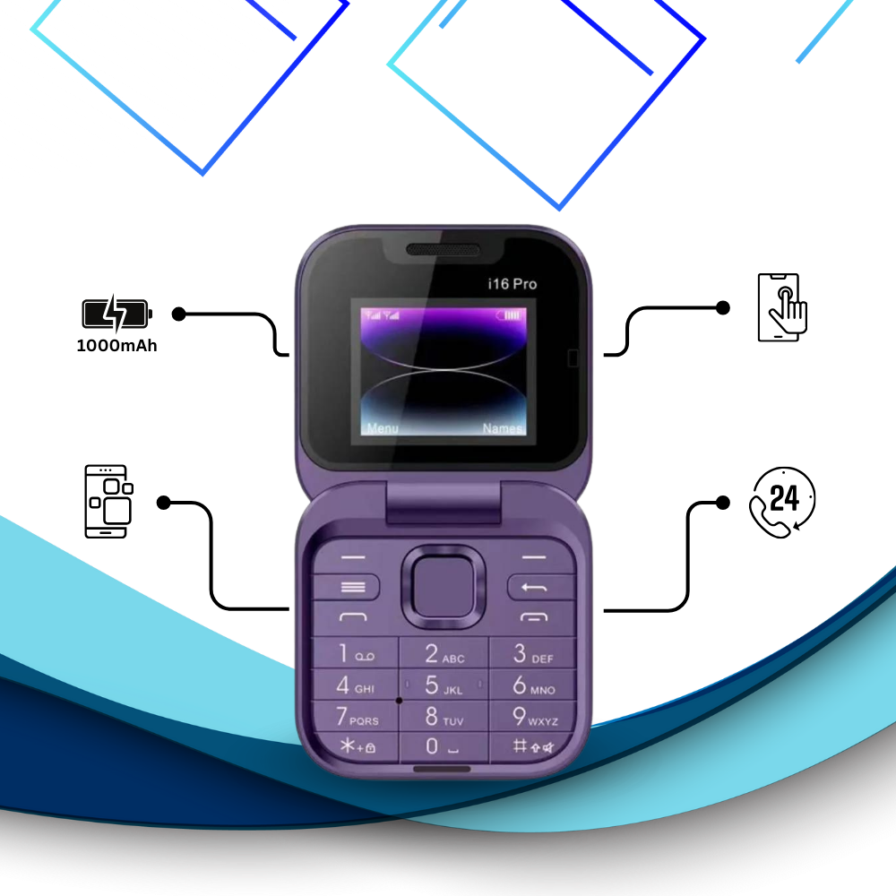 Zeer compacte en lichtgewicht klaptelefoon, makkelijk mee te nemen in elke zak.