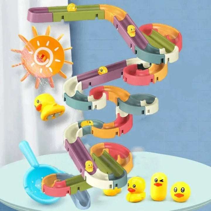 Kinder waterglijbaan badspeelgoed set met eendjes. Stimuleert motoriek & creativiteit voor peuters, kleuters.