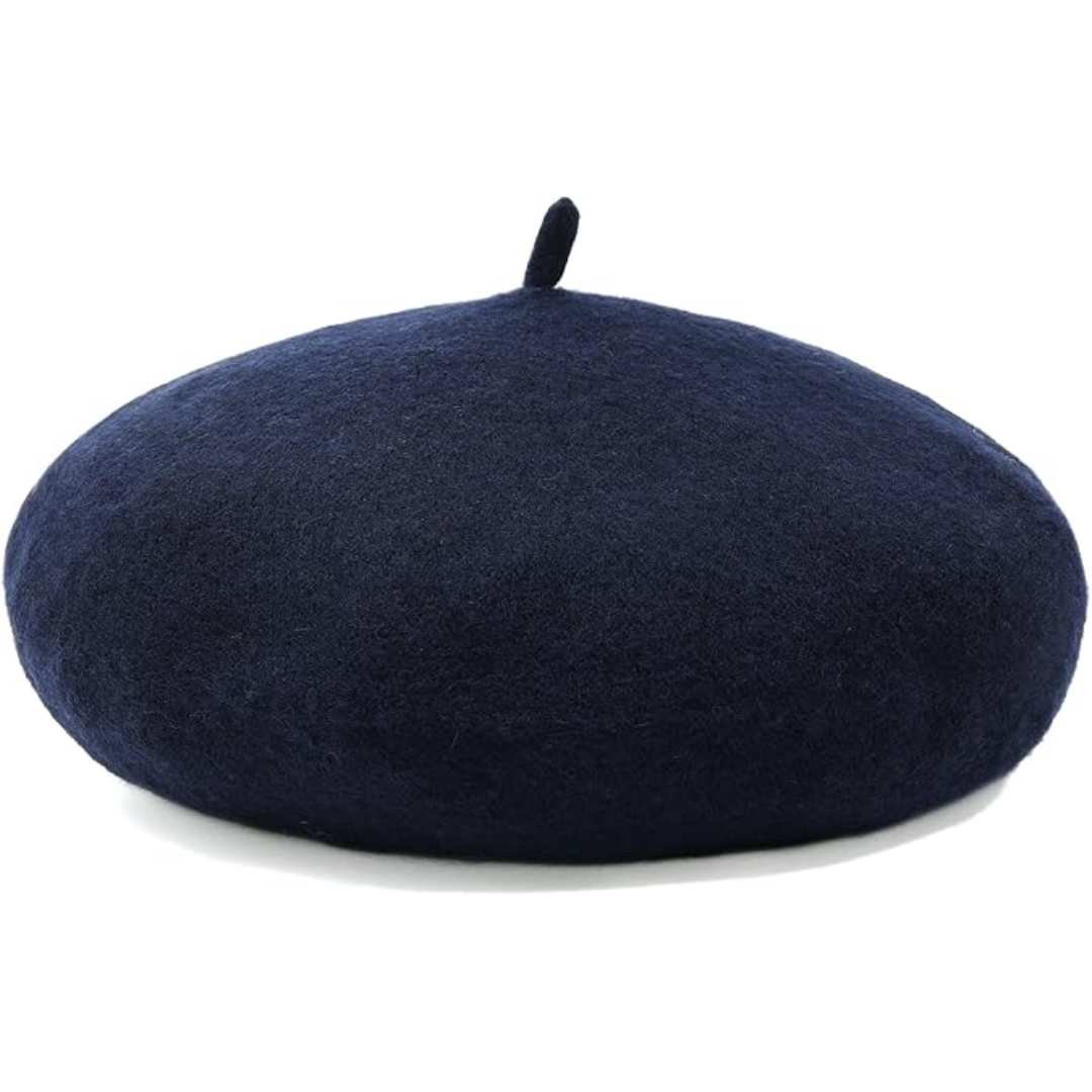 Franse baret voor klassieke stijl, draagbaar door dames en heren, tijdloos accessoire.