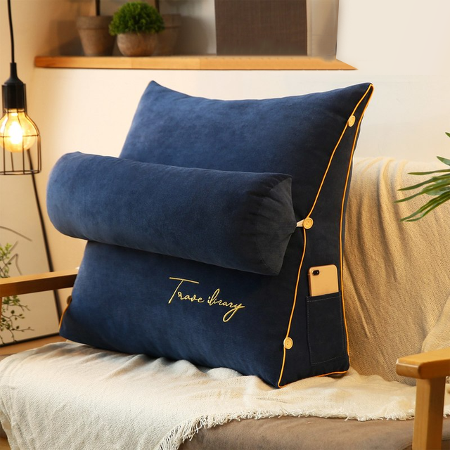 Ergonomisch driehoekig rugkussen voor bank of bed, biedt uitstekende rugondersteuning en comfort.