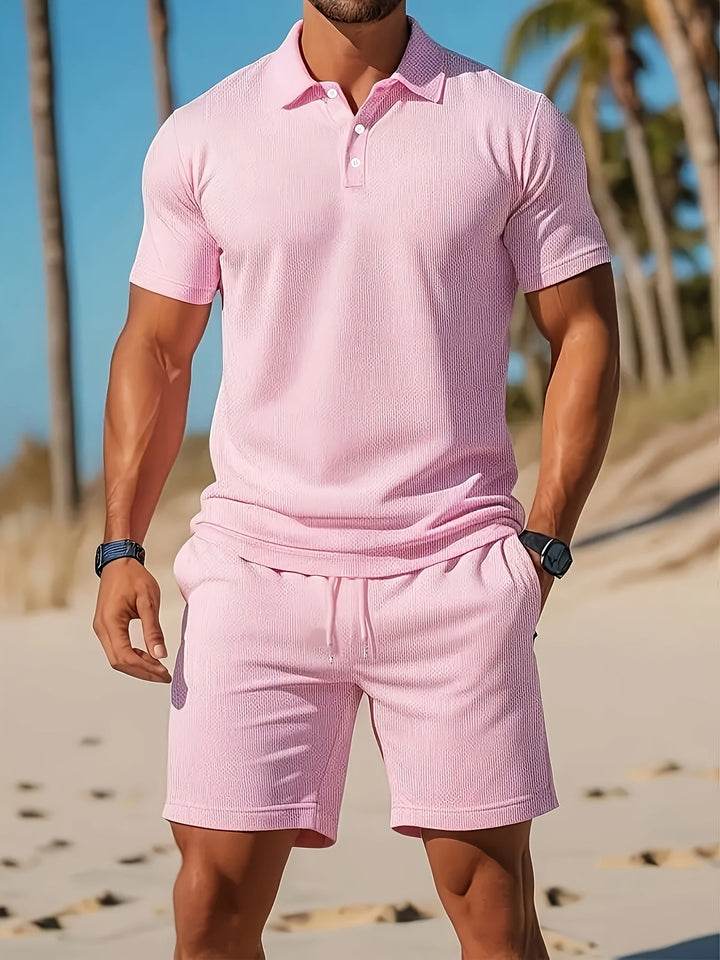 Detail van luxe heren zomer shirt, casual mode kleding voor een stijlvolle en comfortabele outfit.