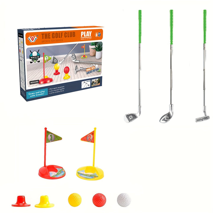 Kinderen genieten van buitenspelen met deze leuke kindergolfset, ideaal voor jonge golfers.