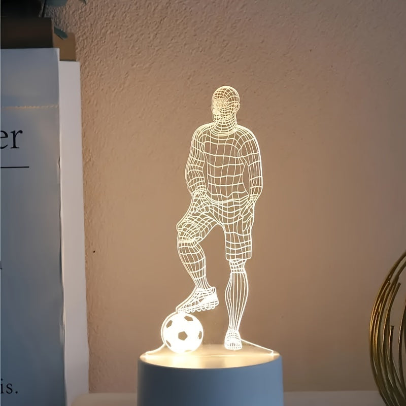 Origineel cadeau: 3D voetbal lamp, perfect als nachtlampje of decoratie voor sportliefhebbers.