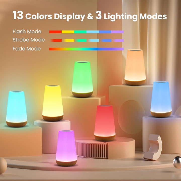 Moderne decoratieve RGB sfeerlamp met touchbediening voor de slaapkamer of als nachtlampje.