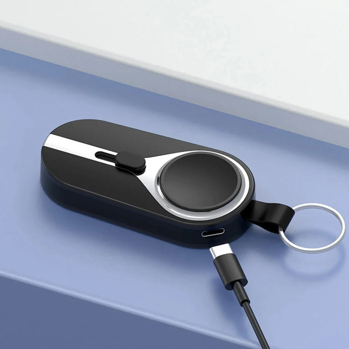 Nooit meer een lege batterij met deze draagbare powerbank sleutelhanger, universele compacte telefoonoplader.
