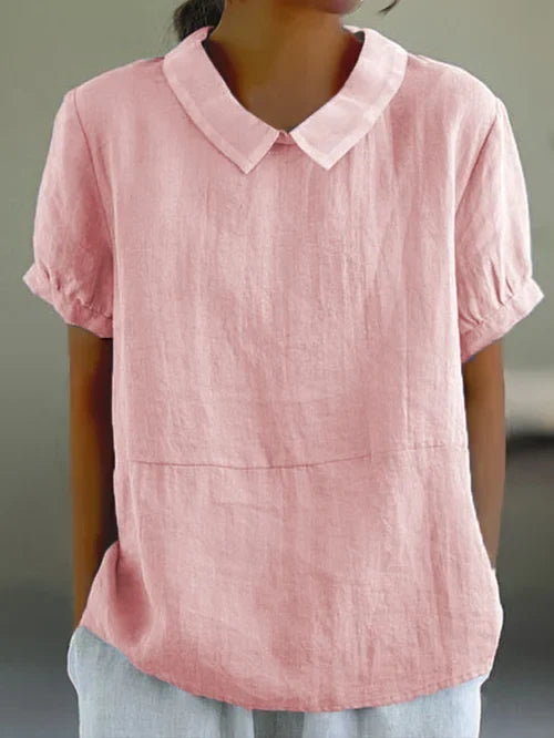 Comfortabele basic dames top in zachte stof, effen kleur. Tijdloze bovenkleding voor een moeiteloze stijl.