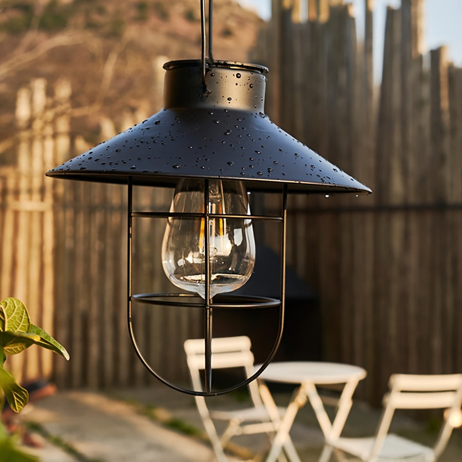 Duurzame retro solar lantaarns, set van 2 hanglampen voor buiten, werkend op zonne-energie, geen stroom nodig.