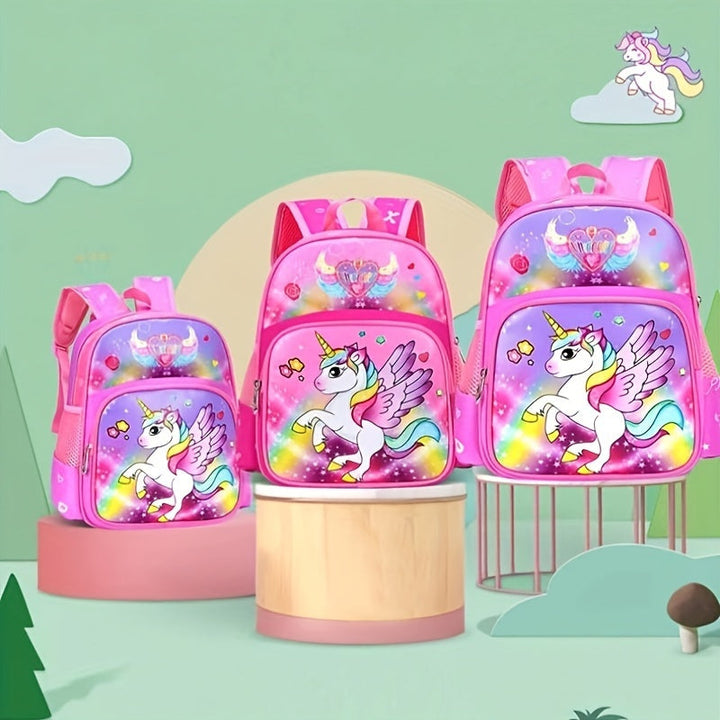 Betoverende roze en paarse magische eenhoorn rugzak, de ultieme schooltas voor jonge dromers.