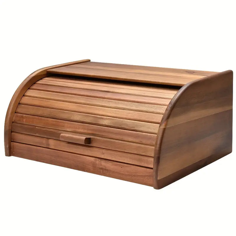 Moderne houten brood opbergdoos voor een opgeruimde keuken. Houdt brood vers en is een duurzame keuze.