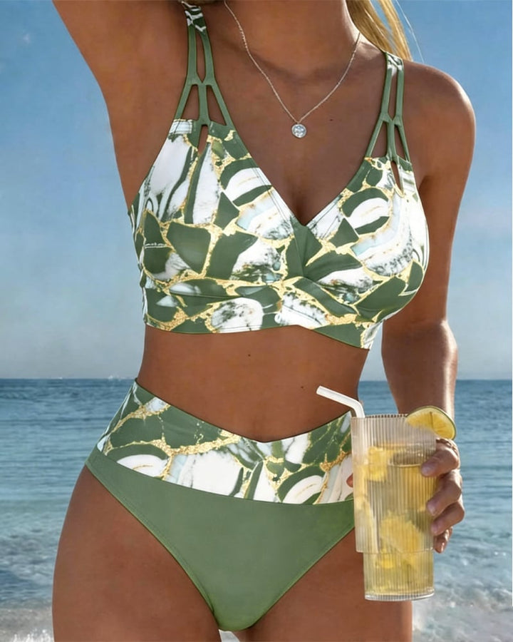 Zwarte bikini set dames, hoge taille, sexy en comfortabele zwemkleding voor elke zomergelegenheid.