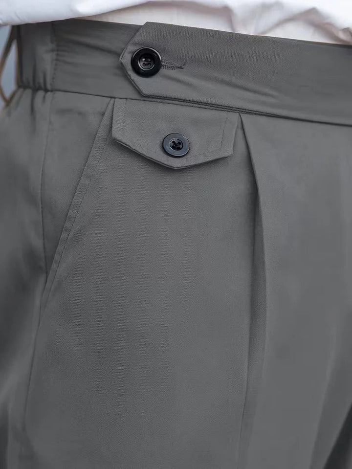 Ademende heren straight leg broek, smart casual, cropped, voor een fris gevoel.