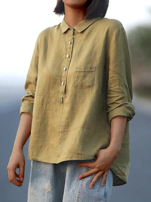 Damesblouse met lange mouwen; elegante, comfortabele kleding voor casual dagelijkse mode.
