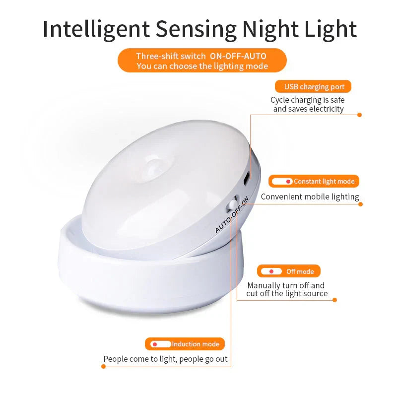 Elara draadloze nachtverlichting met slimme bewegingsdetectie. LED lamp voor optimale veiligheid en comfort.