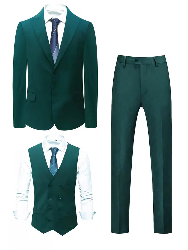 Zakelijk slim fit heren kostuum, driedelig compleet, professioneel en stijlvol.