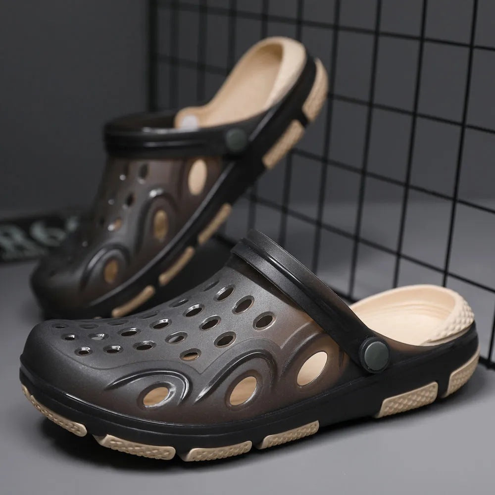 Comfortabele herenklompen, ideaal als tuinschoenen of werkschoenen met antislip en ademend design.