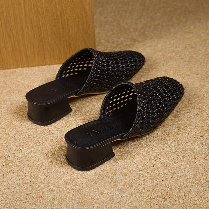 Dames instap sandaal Breeze, met uniek geweven design, platte zool, essentieel voor je zomercollectie.