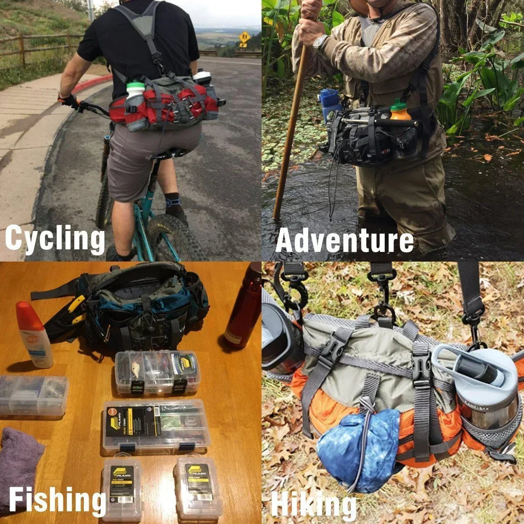 Duurzame uniseks heuptas, waterdicht en lichtgewicht; essentieel voor outdoor activiteiten zoals wandelen.