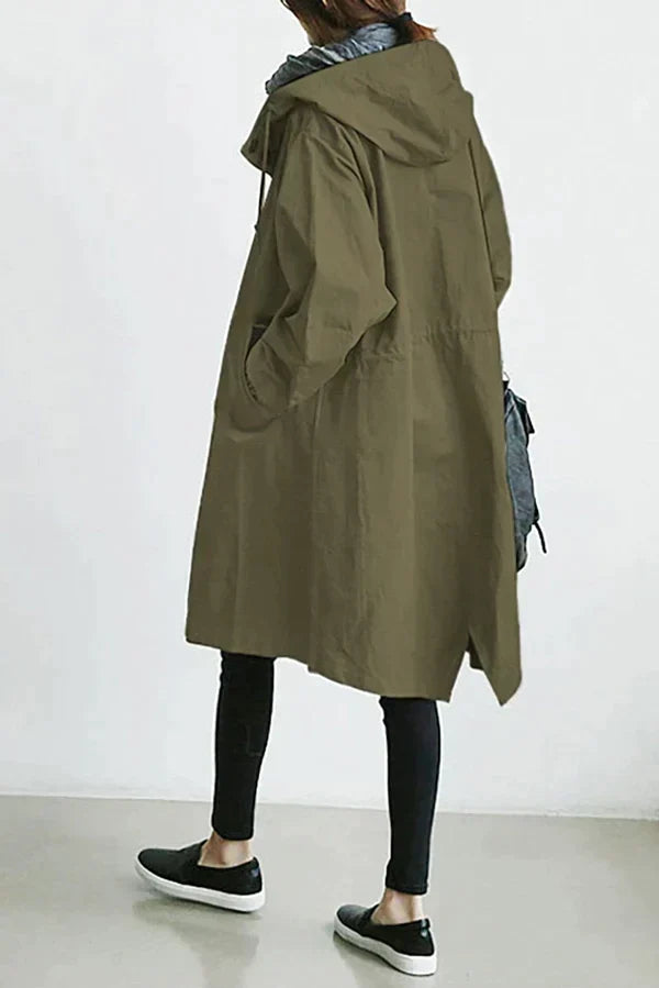 Trendy oversized trenchcoat voor dames, waterafstotend en lichtgewicht, perfect voor dagelijks gebruik.