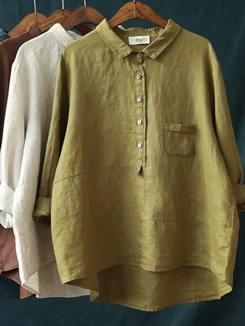 Lichtgewicht damesblouse, lange mouwen; comfortabele en modieuze keuze voor elke gelegenheid.