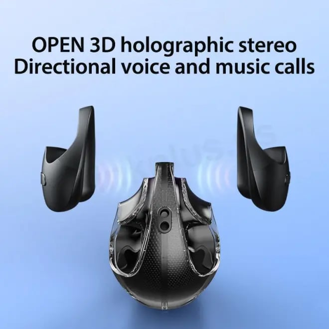 Draadloze SANDSBERGORIGINALS open-ear Bluetooth hoofdtelefoon, comfortabel voor langdurig dragen tijdens sport.