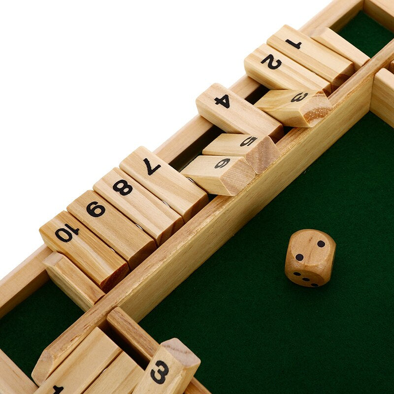 "Educatief houten familiespel voor kinderen, bordspel in warme tinten, bevordert optellen en logisch denken, geschikt vanaf 3