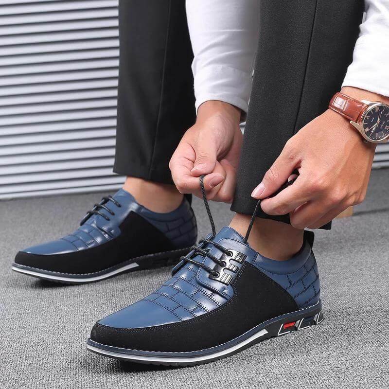 Heren schoenen kunstleer, hybride model dat stijl en gebruiksgemak combineert.
