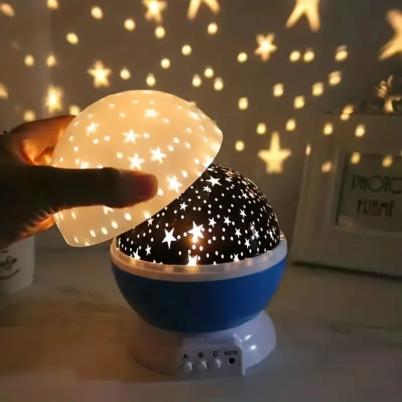 Magische sterrenprojector nachtlampje voor kinderkamer, creëert rustgevende sterrenhemel sfeerverlichting.