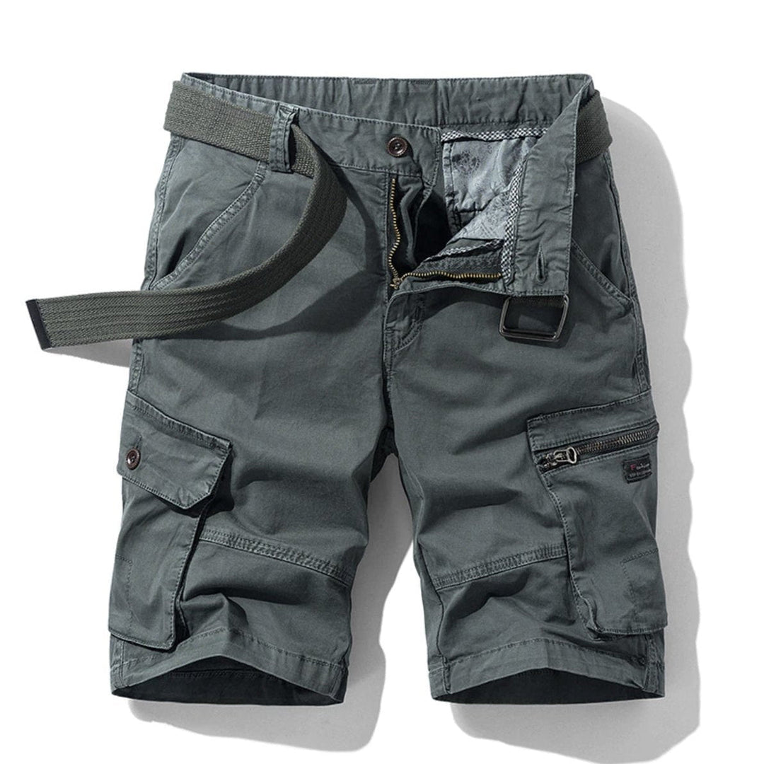 Heren cargo shorts khaki met multifunctionele zakken, comfortabel en stijlvol voor casual zomerkleding en buitenleven.