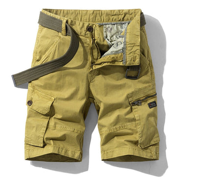 "Eike Cargo Shorts, groene cargoshorts met ruime zakken, lichtgewicht materiaal, stijlvolle en comfortabele pasvorm voor here