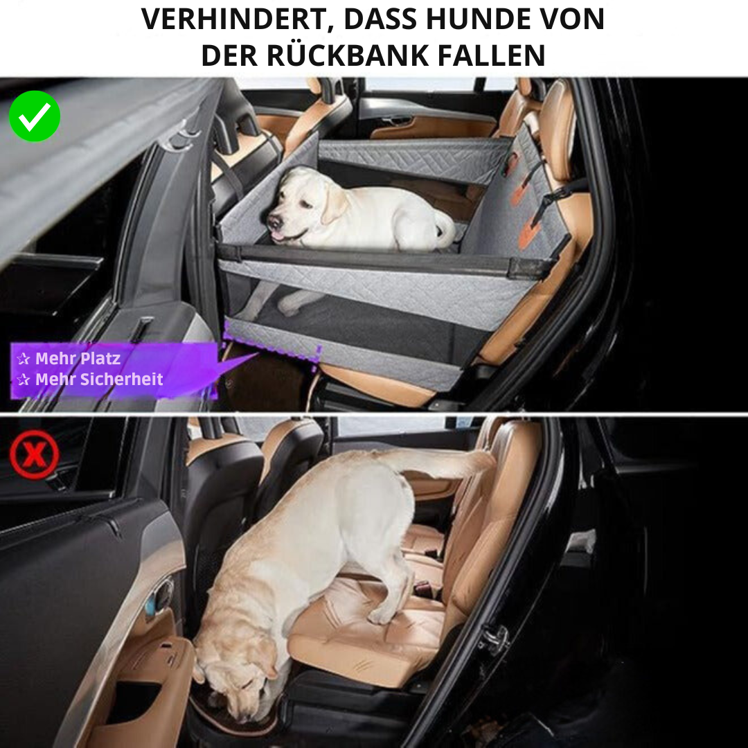 Comfortabele grijze honden autostoelmat, waterdicht, beschermt je auto tegen vuil en haren tijdens reizen met je huisdier.