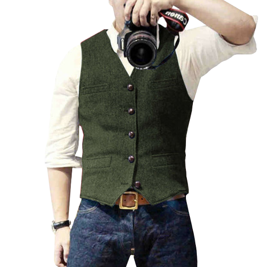 "Elegant damesvest voor elk seizoen, voorkant. Zacht materiaal, stijlvol en veelzijdig te combineren met diverse outfits."