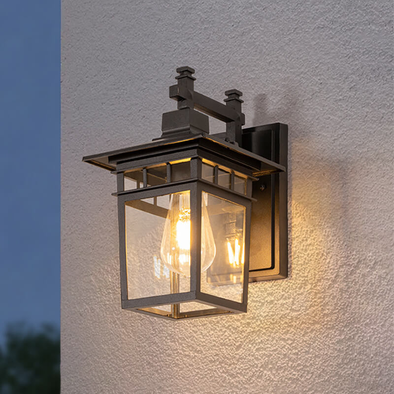 Klassieke aluminium buitenlamp (IP44), waterdichte wandlantaarn voor huis, tuin of terras.