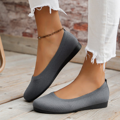 "Elegante damesballerina's, gebreid, ademend ontwerp, flexibel, comfortabel, verschillende kleuren, maat 36-43."