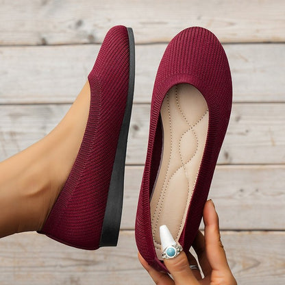 "Elegante damesballerina's, gebreid, ademend ontwerp, flexibel, comfortabel, verschillende kleuren, maat 36-43."