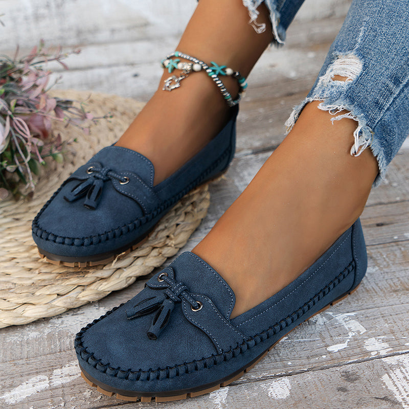 "Elegante damesmocassins met tassels in klassiek ontwerp, comfortabel voetbed voor dagelijks gebruik."