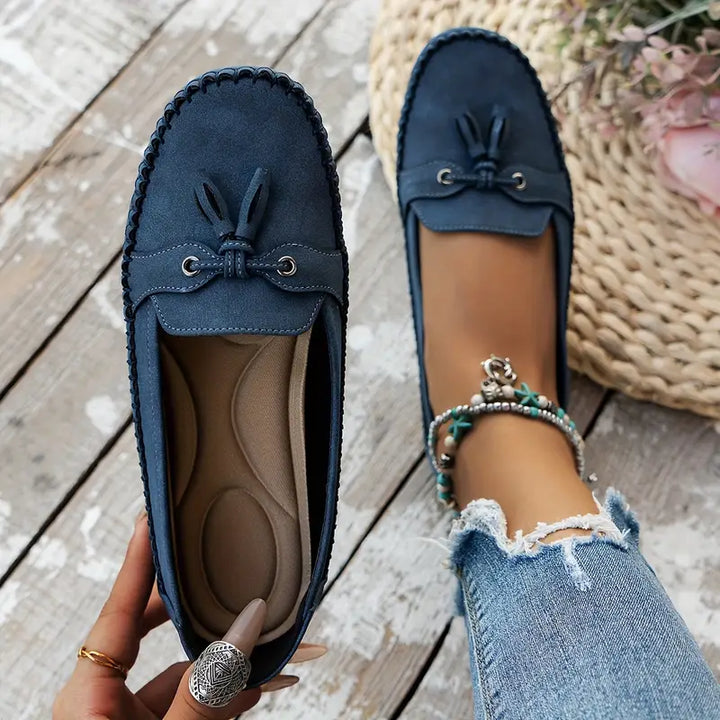 Stijlvolle roze dames instappers, klassieke mocassins, comfortabel en modieus.