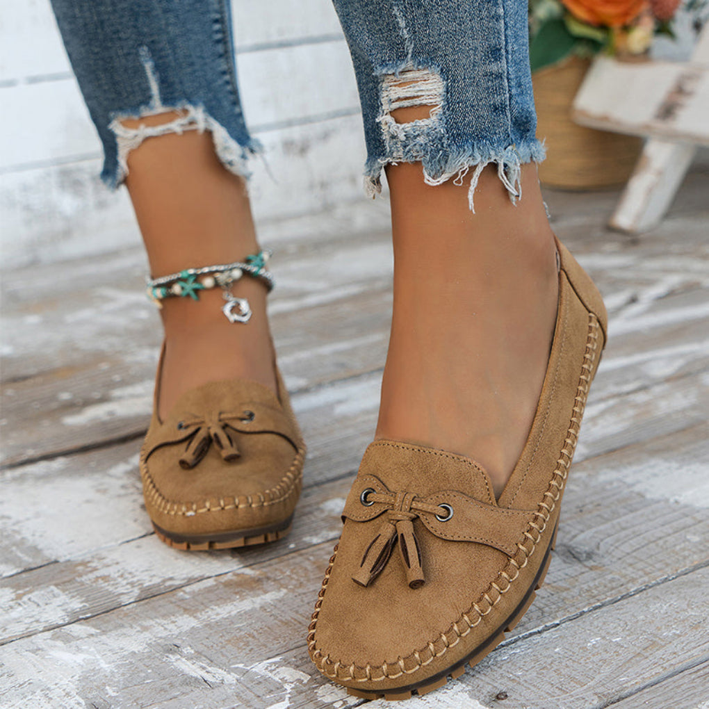 Dames mocassins collectie: marineblauw, grijs, roze, khaki. Comfortabel & stijlvol instapmodel.