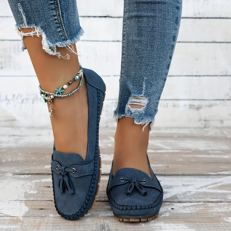 "Elegante damesmocassins met tassels in klassiek ontwerp, comfortabel voetbed voor dagelijks gebruik."