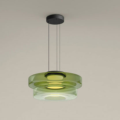 "Elegante glaspendellamp in Bauhaus-stijl, verstelbare LED-hanglamp, warm wit licht, modern design voor binnenshuis."